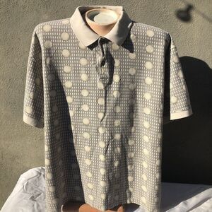 Saddlebred cotton golf balls tan vintage mens pique knit polo XXL‎